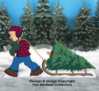 Weihnachtsbaum-Ernte-Holzhandwerk-Muster