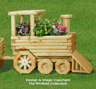 Landscape Timber Locomotive Planter Pattern